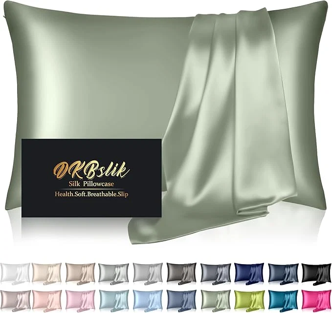 Sophisticated Silk Pillowcase for Hair and Skin Mulberry Silk Pillow Cases King Size Anti Acne Cooling Sleep Both Sides Natural Silk Satin Pillow Case Covers with Hidden Zipper Gifts for Women Men Sage Green Exceptional