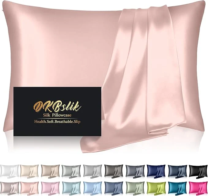 Verified Mulberry Silk Pillow Cases Queen Size Silk Pillowcase for Hair and Skin Anti Acne Cooling Beauty Sleep Both Sides Natural Silk Satin Pillowcases with Hidden Zipper Gifts for Women Men Coral Modern
