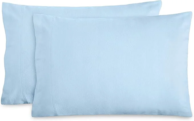 User-Friendly Bare Home Flannel Standard Pillowcases Set of 2- Cotton - Velvety Soft amp Cozy - Double Brushed Heavyweight Flannel Pillowcases Standard Pillowcase Set of 2 Light Blue Reliable