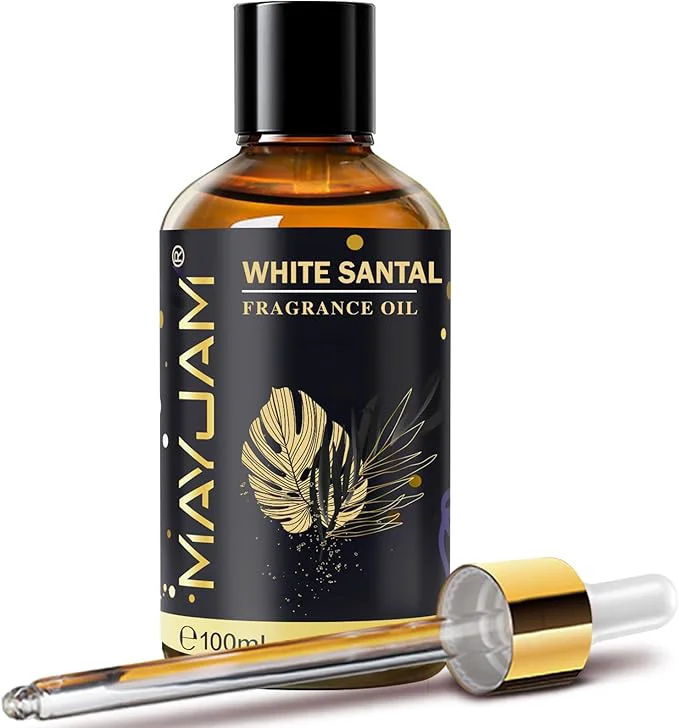 Refined White Santal Fragrance Oil Essential Oil MAYJAM 3.38FL.OZ White Santal Oil User-Friendly