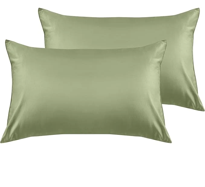Versatile Warmstar Cotton Pillow Cases King Size Set of 2 600 Thread Count Pillowcases 20x36 Inches Soft Long Staple Cotton Pillowcases Breathable with Envelope Closure Sage Green Elite