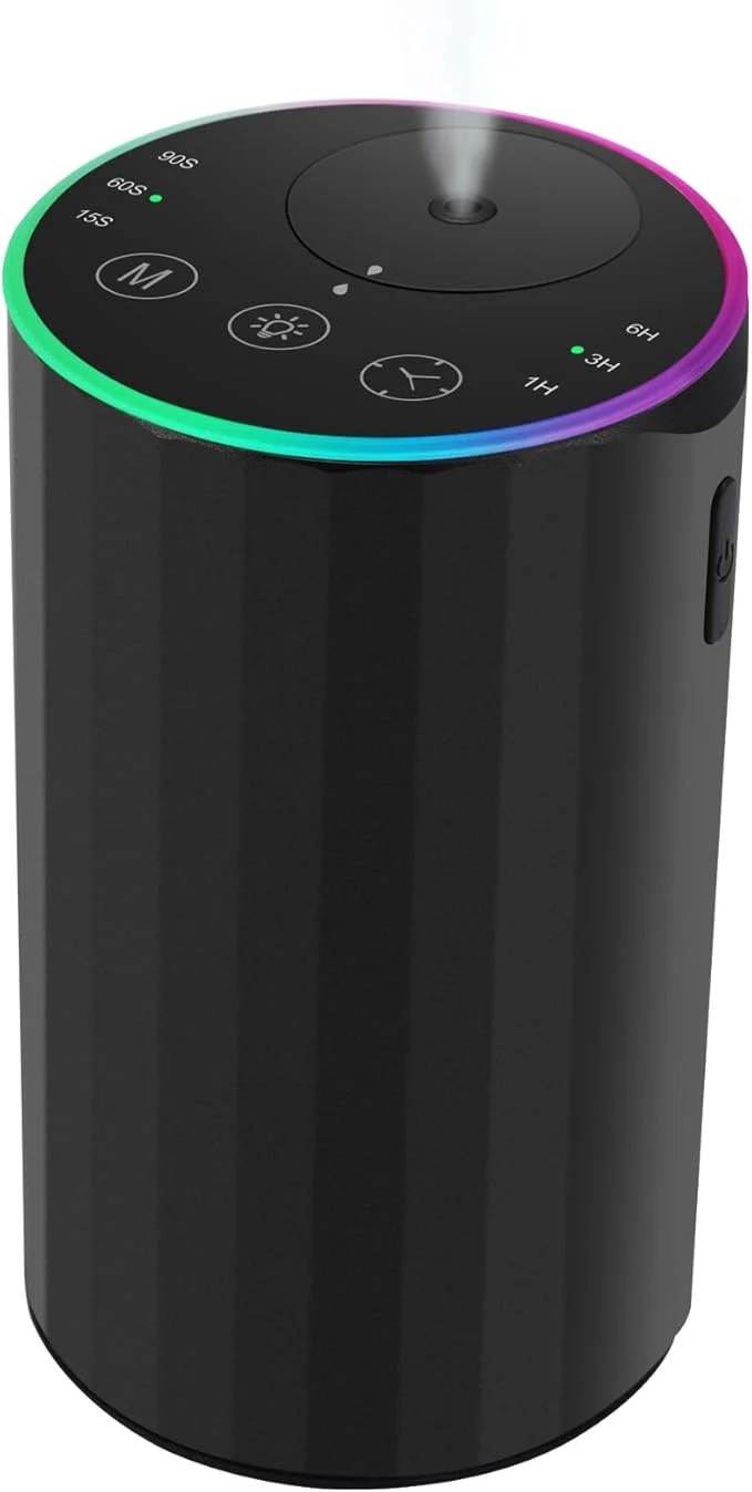 Minimalist Waterless Essential Oil Diffuser 7 Colors LED Light Battery Powered Mini Trendy