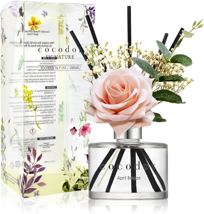 Optimized COCODOR Rose Flower Reed Diffuser April Breeze 6.7oz 1 Pack Reed Diffuser Advanced