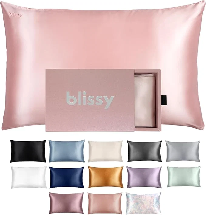 Sophisticated Blissy Silk Pillowcase - Pure Mulberry Silk - 22 Momme 6A High-Grade Fibers - Silk Pillow Cover for Hair amp Skin - Regular Queen amp King Pink King Proven