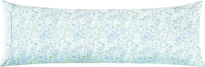 Secure Elegant Comfort Ultra Soft 1-Piece Set Floral Print Pillowcases - 1500 Premium Hotel Quality Microfiber Soft and Smooth Hidden Zipper Closure 1-Piece Pillow Covers - Body Pillowcase Green Anita Healthy
