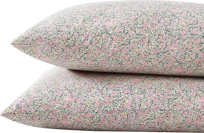 First-Class Laura Ashley - Standard Pillowcase Set Breathable Percale Cotton Bedding Crisp amp Cool for Year Round Use Coquette Room Decor Loveston Pink 2 Piece World-Class