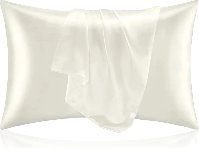 Consistent BEDELITE Satin Pillowcase for Hair and Skin Super Soft and Cooling Similar to Silk Pillow Cases 2 Pack with Envelope Closure Gift for Women Men 20 quot x40 quot King Size Ivory Pure