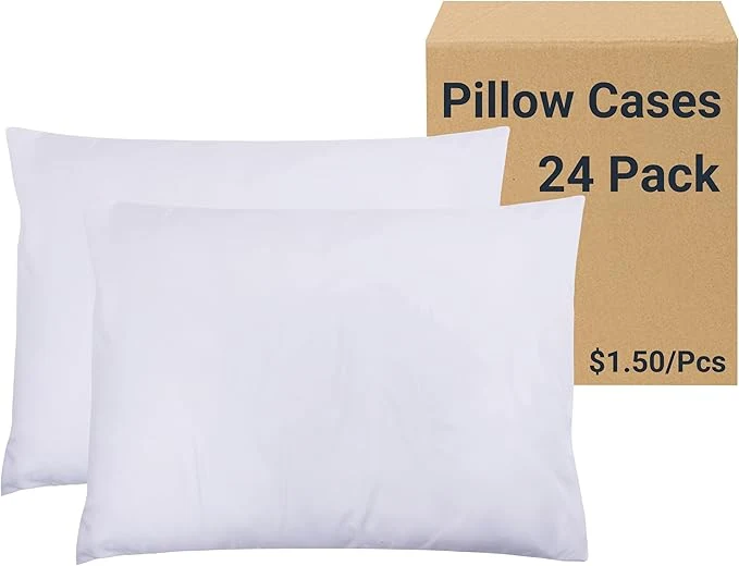 Recyclable ZPECC White Pillow Cases Bulk 24 Pack - Queen Pillowcases with Envelope Closure Soft Brushed Microfiber Pillow Cover for Hotel Airb amp bs Hospital Bedding Essential Prestigious