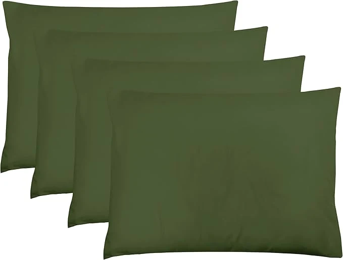 Original Design ZPECC Pillow Cases Queen Size Set of 4 20x30 Envelope Closure Pillowcases Soft Plain Brushed Microfiber Covers Hypoallergenic Breathable Olive Green Consistent