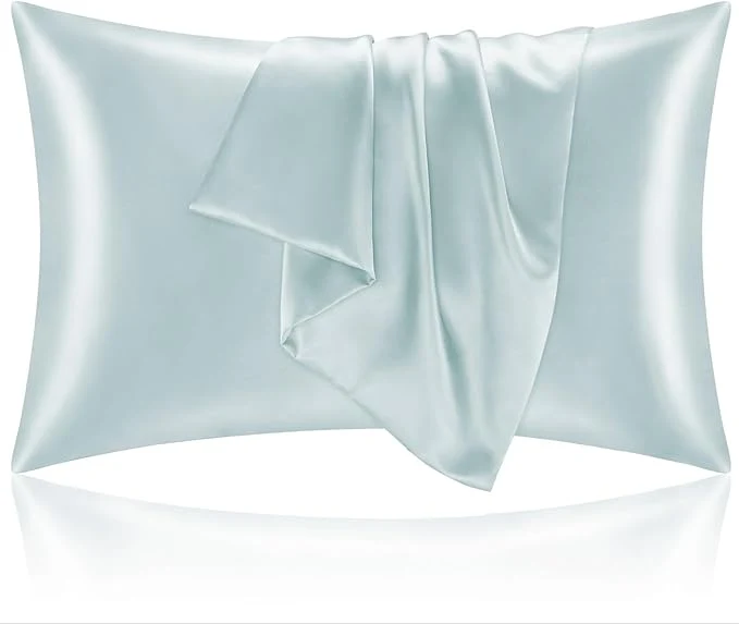 Recyclable BEDELITE Satin Pillowcase for Hair and Skin Super Soft and Cooling Similar to Silk Pillow Cases 2 Pack with Envelope Closure Gift for Women Men 20 quot x30 quot Queen Size Stone Blue Long-Lasting