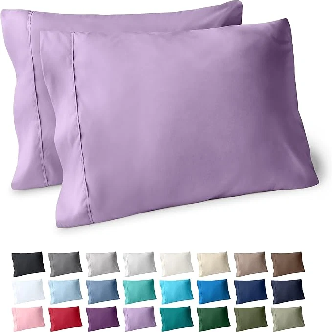 High-End Bare Home Microfiber Pillow Cases - King Size Set of 2 - Cooling Pillowcases - Double Brushed - Lavender Pillowcases 2 Pack - Easy Care King Pillowcase Set of 2 Lavender Responsible