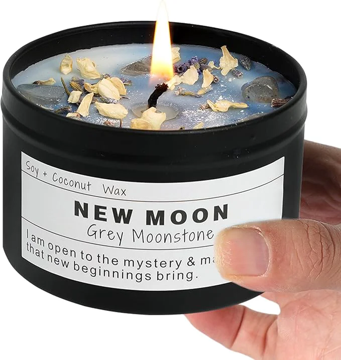 Innovative NEW Moon Handmade Candle New Beginnings Ritual Energy Gift Intention Genuine