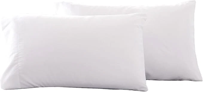 Elite Microfiber Queen Bed Pillowcases 2 Pack Super Soft Bed Pillow Covers Envelope Closure Wrinkle Fade and Stain Resistant 20x30 White Fine Crafted
