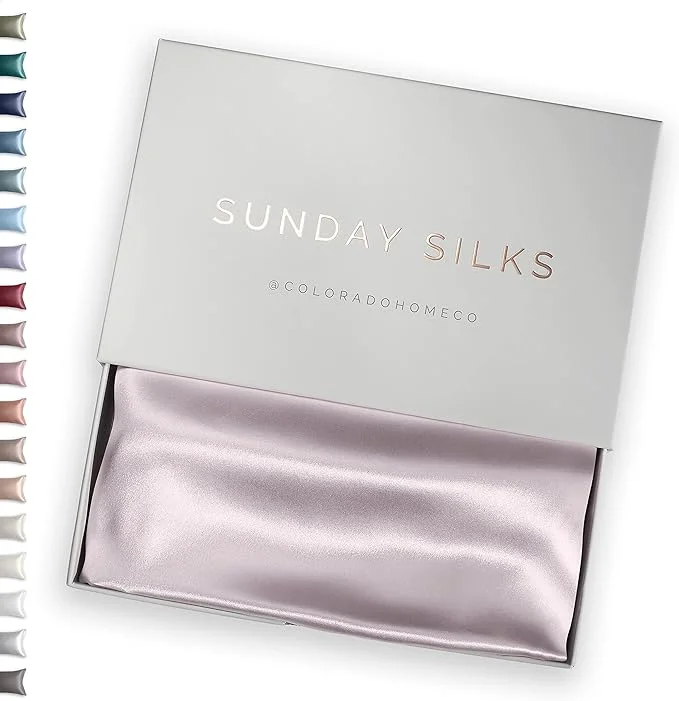 Solid SUNDAYSILKS™ Premium Silk Pillow Cases Mulberry Silk Pillowcase with Zipper All Sides 22 Momme Grade 6A Silk Standard Queen King Size Stylish