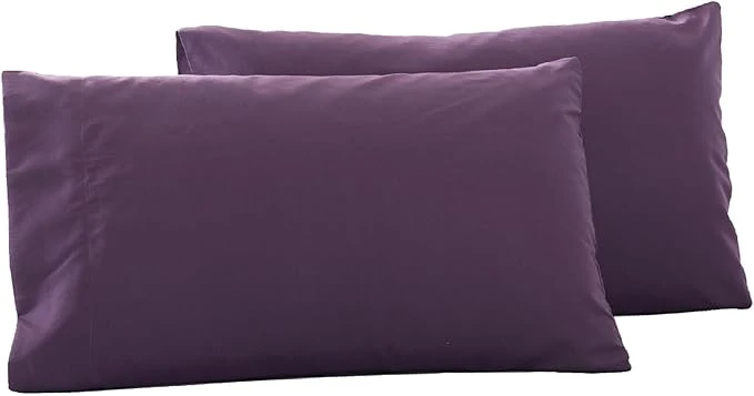Elite Microfiber Queen Bed Pillowcases 2 Pack Super Soft Bed Pillow Covers Envelope Closure Wrinkle Fade and Stain Resistant 20x30 Purple Quality