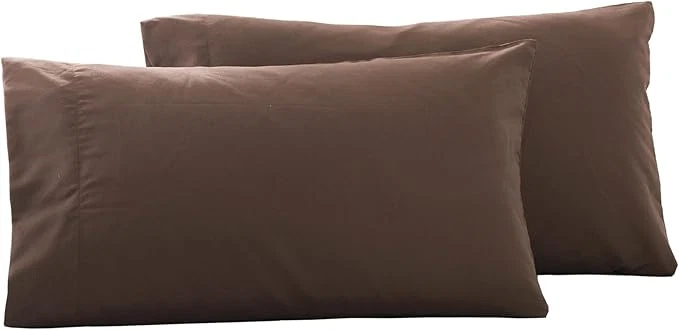 Outstanding Microfiber Queen Bed Pillowcases 2 Pack Super Soft Bed Pillow Covers Envelope Closure Wrinkle Fade and Stain Resistant 20x30 Coffee Relaxed