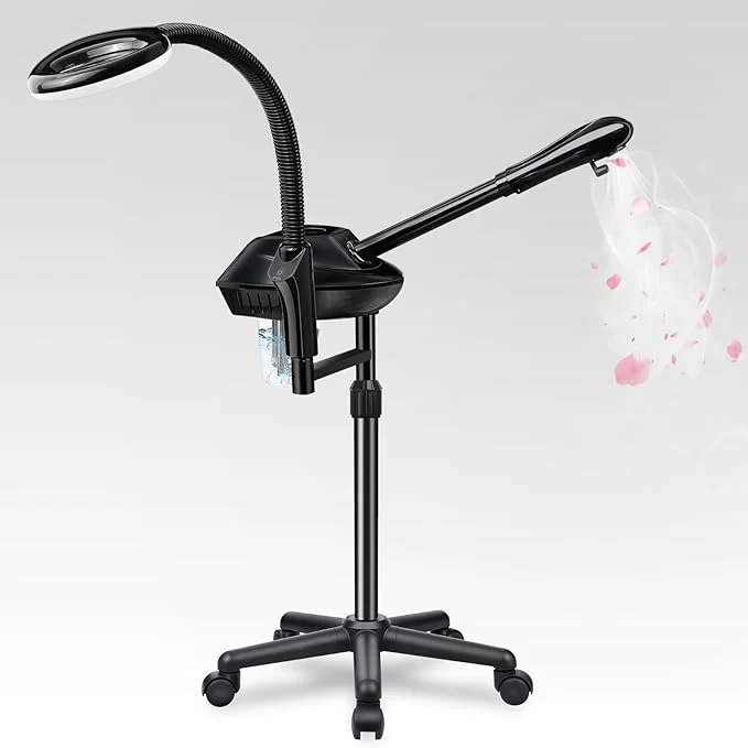 Verified Retain Time Facial Steamer for Ozone Humidifier Atomizer Attach 5× Magnifier Functional