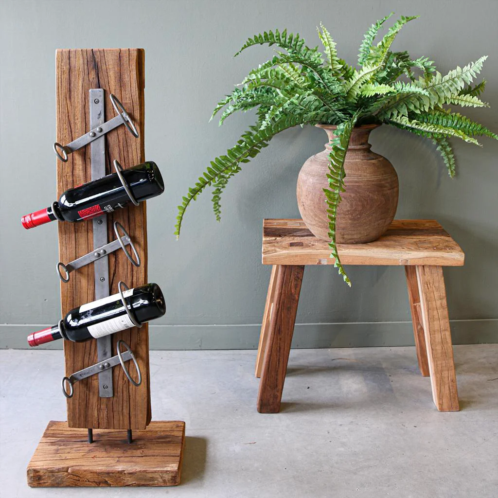 Pure Wine stand 5 bottle teak beam Trendy