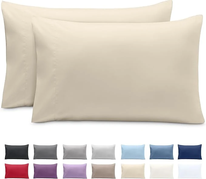 Dependable Bare Home Microfiber Pillow Cases - Toddler Size Set of 2 Cooling Pillowcases Double Brushed Sand Pack Easy Care Toddler Pillowcase 2 Sand Crafted