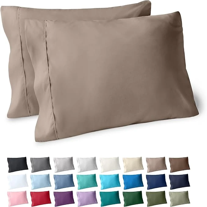 Trendy Bare Home Microfiber Pillow Cases - King Size Set of 2 - Cooling Pillowcases - Double Brushed - Taupe Pillowcases 2 Pack - Easy Care King Pillowcase Set of 2 Taupe Prestigious