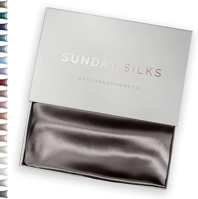 High-End SUNDAYSILKS™ Silk Pillow Cases Pure Silk Pillowcase All Sides 22 Momme Highest Grade 6A Silk Pillowcase for Hair amp Skin Queen King Mulberry Silk Pillow Case Zipper Charcoal Essence Secure