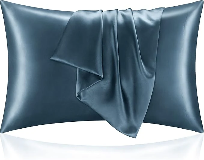 Reliable BEDELITE Satin Pillowcase for Hair and Skin Super Soft and Cooling Similar to Silk Pillow Cases 2 Pack with Envelope Closure Gift for Women Men 20 quot x26 quot Standard Size Bluesteel High-Performance