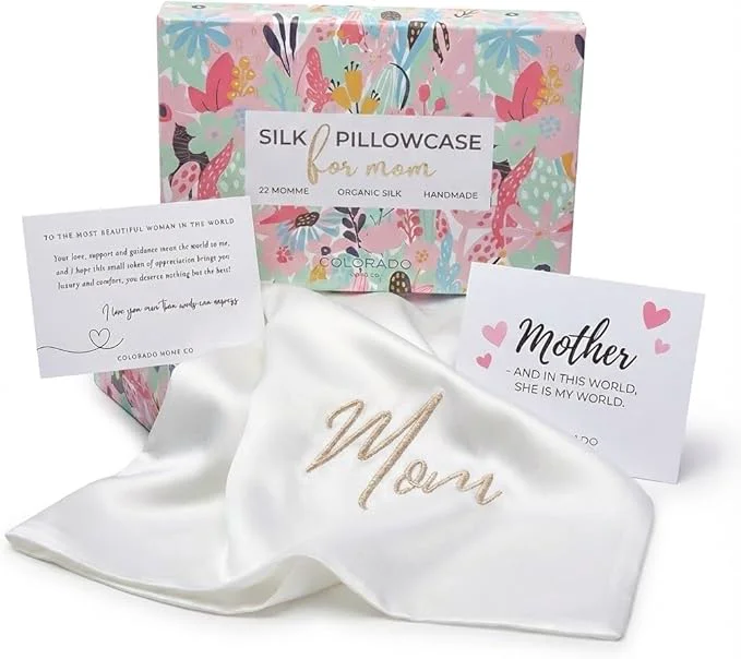 Elite Mom Silk Pillowcase with Mom Embroidery for Mother 39 s Day for Mom Wife Daughter or Sister Mother 39 s Day Insert Card with Gift Box Superior