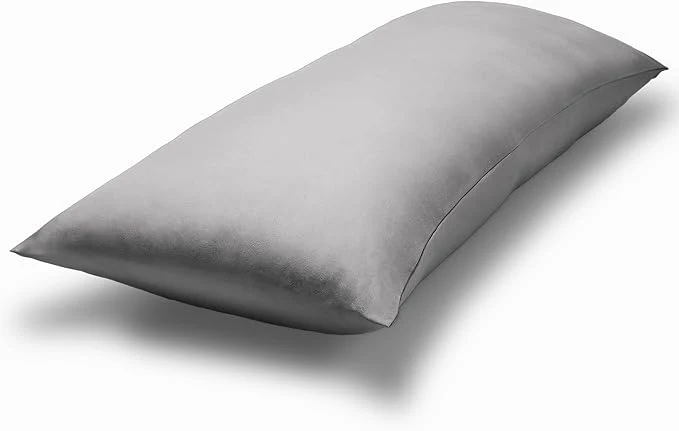 Fine Crafted Bare Home Microfiber Body Pillow Cover - Ultra Soft - Cooling Pillowcase - Double Brushed - Pillowcase with Zipper Closure - Easy Care 20 39 39 x54 39 39 Body Pillow Cover Light Grey Breathable