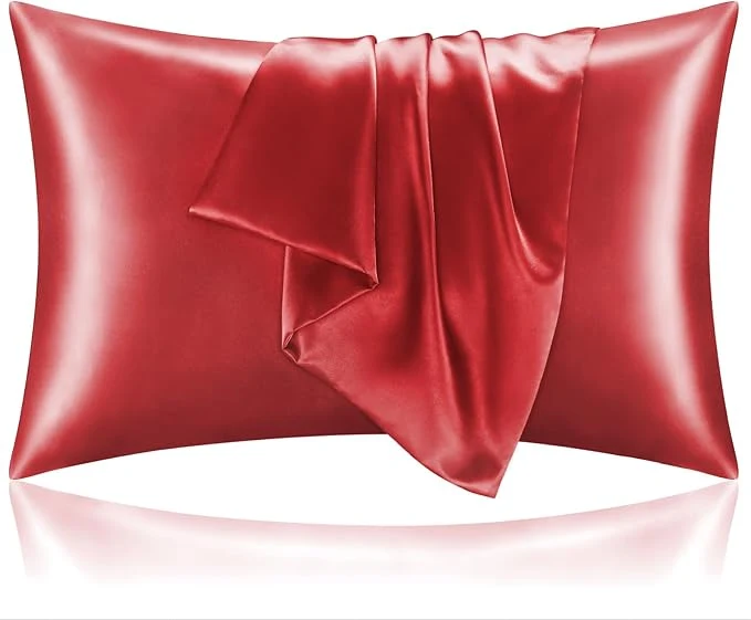 Casual BEDELITE Satin Pillowcase for Hair and Skin Super Soft and Cooling Similar to Silk Pillow Cases 2 Pack with Envelope Closure Gift for Women Men 20 quot x26 quot Standard Size Baked Apple Smart