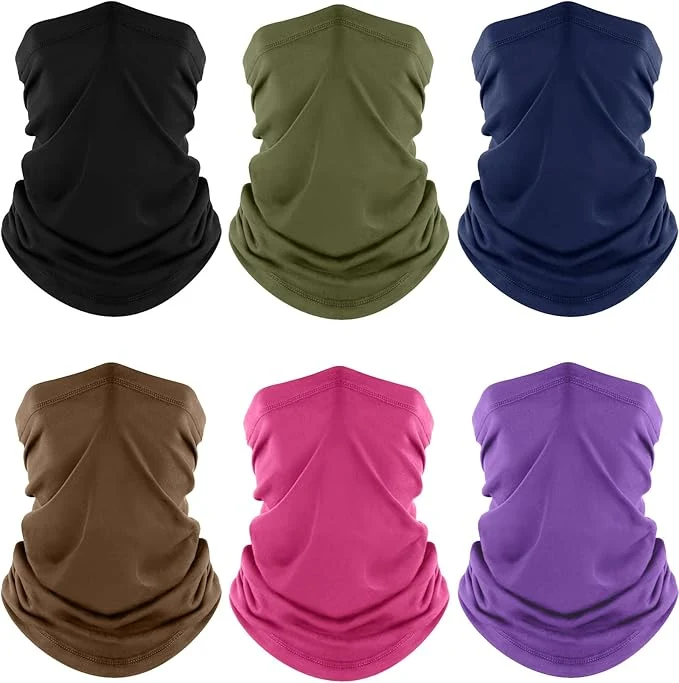 Durable Fuinloth Neck Gaiter 6 Pack Cooling UV Protection Bandana Face Mask Gator Scarf Flexible
