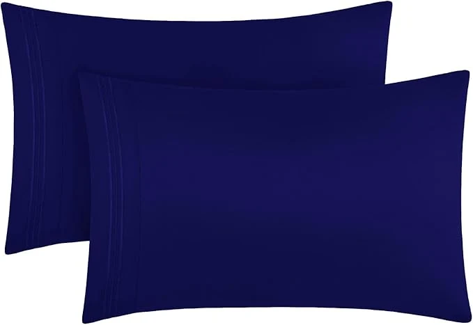 Elite Mellanni Pillow Cases - Luxury Extra Soft Cooling Pillow Covers - 2 PC Iconic Collection Pillowcases - Envelope Closure King 20 quot x40 quot Royal Blue Modern