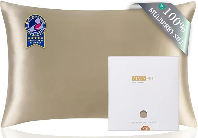 Original ZIMASILK Pure Mulberry Silk Pillow Cases for Hair and Skin Soft Hypoallergenic amp Smooth Both Sides Grade 6A Silk with Hidden Zipper Gift for Women Men 1pc Queen 20 39 39 x30 39 39 Taupe Quality