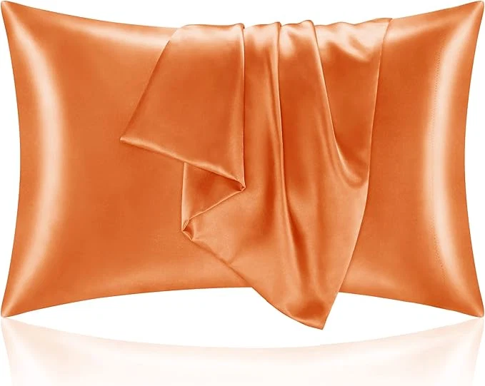 Fine Crafted BEDELITE Satin Pillowcase for Hair and Skin Super Soft and Cooling Similar to Silk Pillow Cases 2 Pack with Envelope Closure Gift for Women Men 20 quot x30 quot Queen Size Burnt Orange Elegant