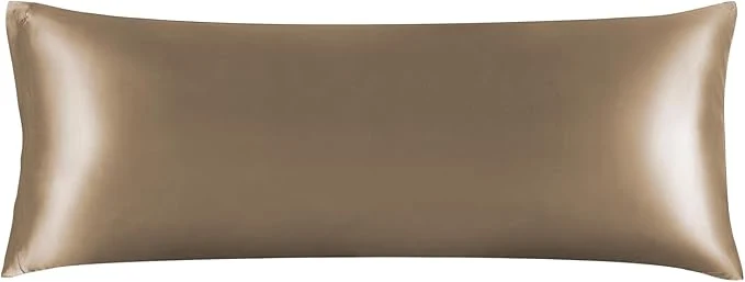Contemporary BEDELITE Satin Body Pillow Cover Super Soft and Cooling Body Pillow Pillowcase for Hair and Skin Breathable Silky Full Long Pillowcase Cover 20 quot x54 quot Tawny Brown Exceptional