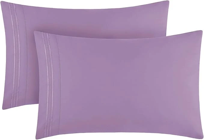 Sophisticated Mellanni Pillow Cases - Luxury Extra Soft Cooling Pillow Covers - 2 PC Iconic Collection Pillowcases - Envelope Closure King 20 quot x 40 quot Violet Practical