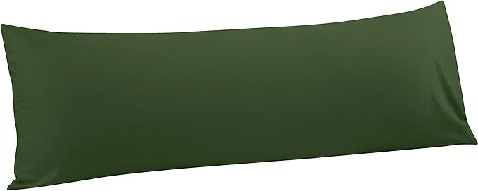 Reusable FLXXIE Body Pillow Cover - Super Soft Microfiber 20x54 Body Pillow Case - Envelope Closure Wrinkle Stain Resistant Olive Green Body Pillowcase 20x54 Olive Green Casual