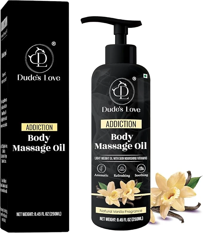 Official Organic - Vanilla Edible Full Body Massage Oil - No Stain Non-Sticky Innovative