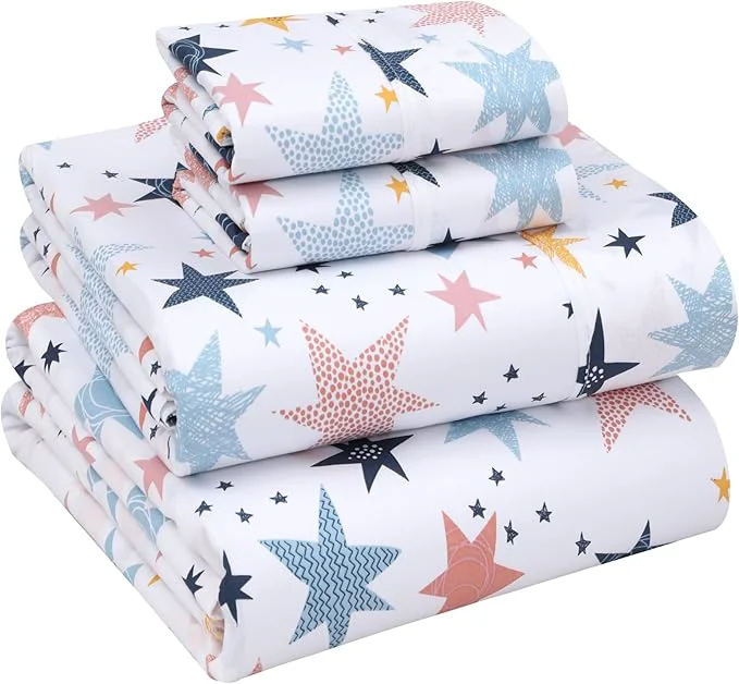 Clean RUVANTI Cotton Sheets – Full Size Percale Bedding Cooling amp Breathable Floral Design Durable with a Crisp Soft amp Comfortable Feel 16 quot Deep Pocket 4-Piece Set Fault Star Premium Material