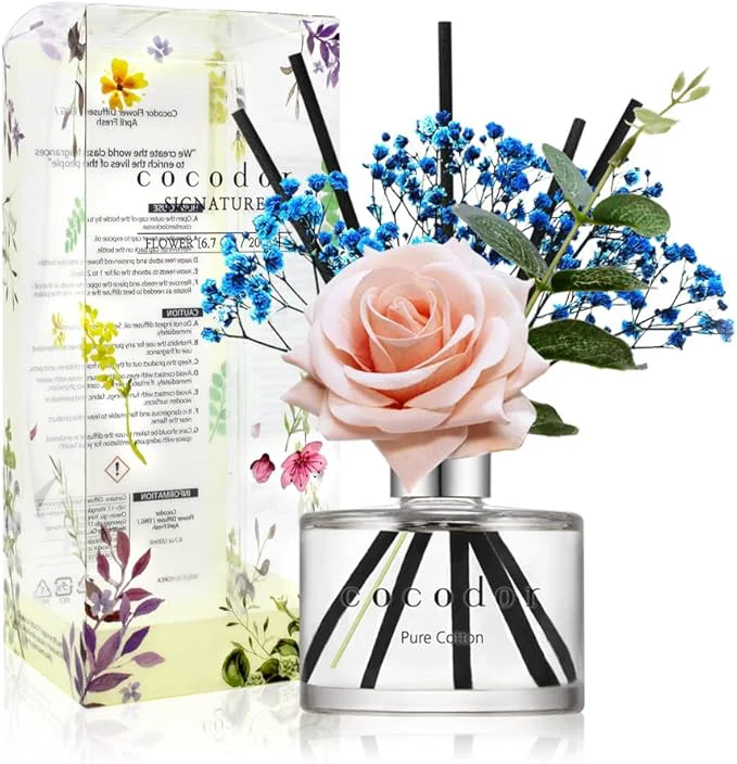 Versatile COCODOR Rose Flower Reed Diffuser Pure Cotton 6.7oz 1 Pack Reed Diffuser Elite