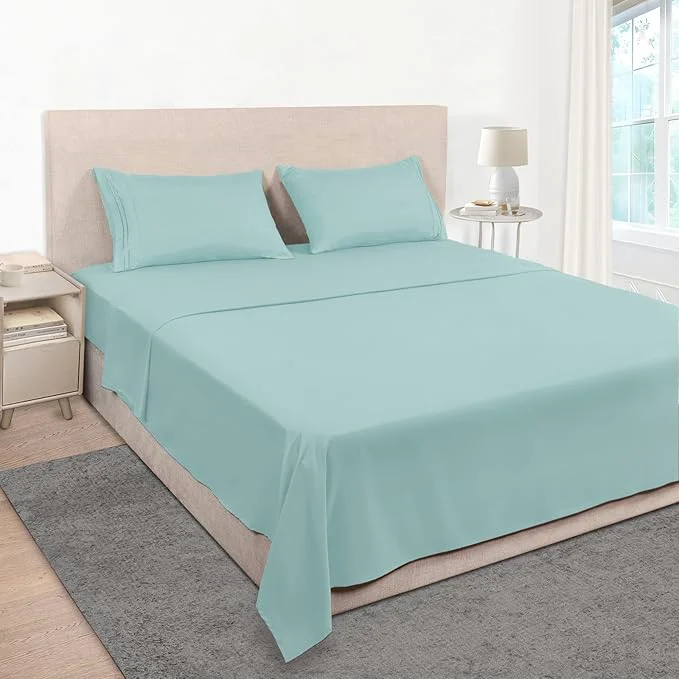 Innovative Mejoroom King Size Sheet Set - Soft Microfiber Bed Sheets Deep Pocket Fitted Sheet Soft Breathable Wrinkle amp Fade Resistant - 4 Piece King Grayish Green Smart