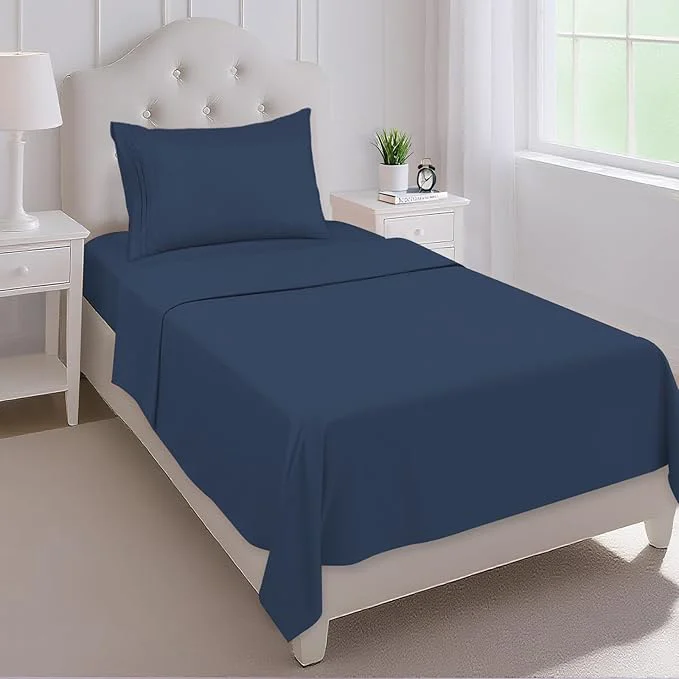 Classic Mejoroom Twin Sheet Set - Hotel Collection Twin Sheets - Bedding Sheets amp Pillowcases with Deep Pocket Fitted Sheet Breathable Wrinkle amp Fade Resistant - 3 Piece Navy Exceptional