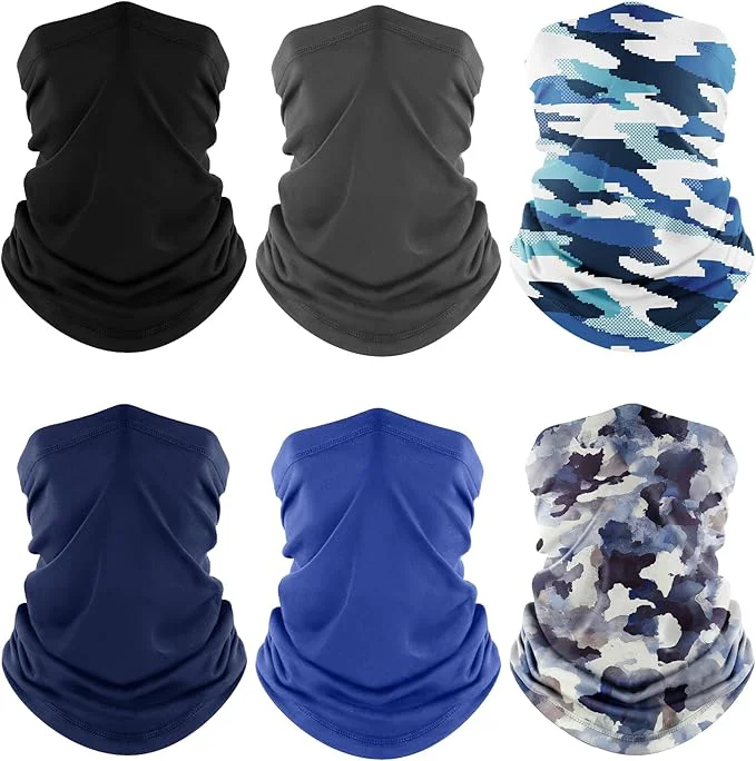 Environmentally Friendly Fuinloth Neck Gaiter 6 Pack Cooling UV Protection Bandana Face Mask Gator Scarf Premium Material