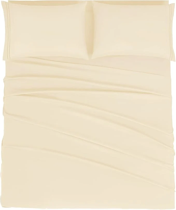 Verified Mejoroom Queen Size Sheet Set - Hotel Luxury 1800 Bedding Sheets amp Pillowcases - Deep Pocket Fitted Sheet Soft Breathable Wrinkle amp Fade Resistant - 4 Piece Queen Taupe Clean