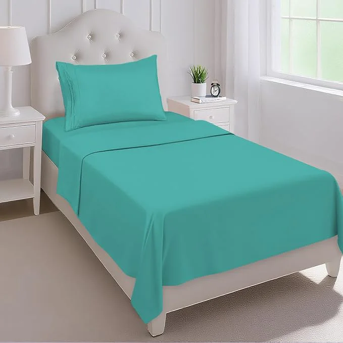 Clean Mejoroom Twin Sheet Set - Hotel Collection Twin Sheets - Bedding Sheets amp Pillowcases with Deep Pocket Fitted Sheet Breathable Wrinkle amp Fade Resistant - 3 Piece Teal Exceptional