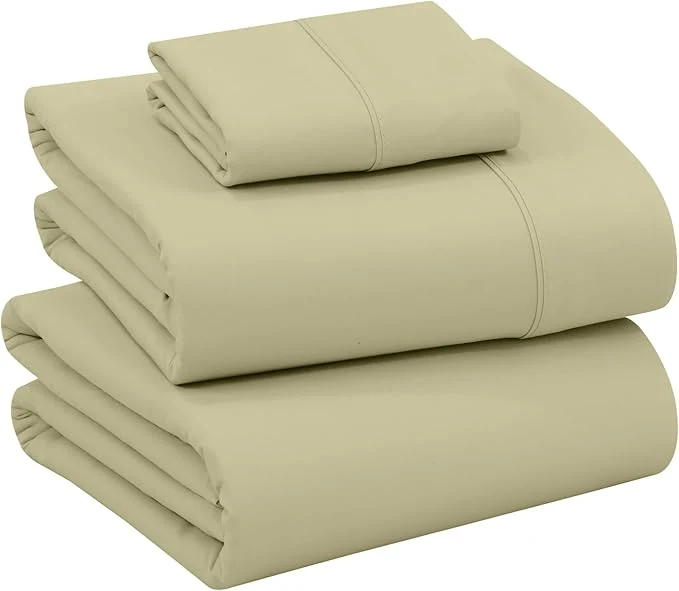 Responsible RUVANTI Cotton Sheets – Twin Size Percale Bedding Cooling amp Breathable Durable with a Crisp Soft amp Comfortable Feel 16 quot Deep Pocket 3-Piece Set Sage Green Superior
