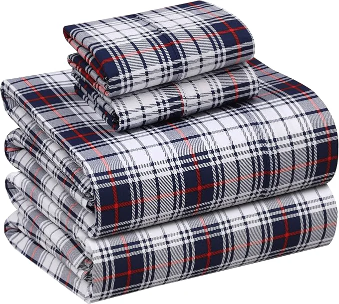Eco-Friendly RUVANTI Cotton Sheets – California King Percale Bedding Cooling amp Breathable Floral Design Durable with a Crisp Soft amp Comfortable Feel 14 quot Deep Pocket 4-Piece Set Prussian Versatile
