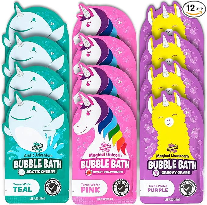 Green Tub Works® al Kids Bubble Bath Variety 12 Pack Creates Colorful Water Trendy