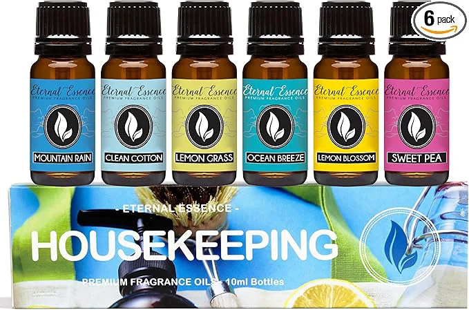 Crafted Eternal Essence Oils Housekeeping Set of 6 Premium Fragrance Oils Smooth
