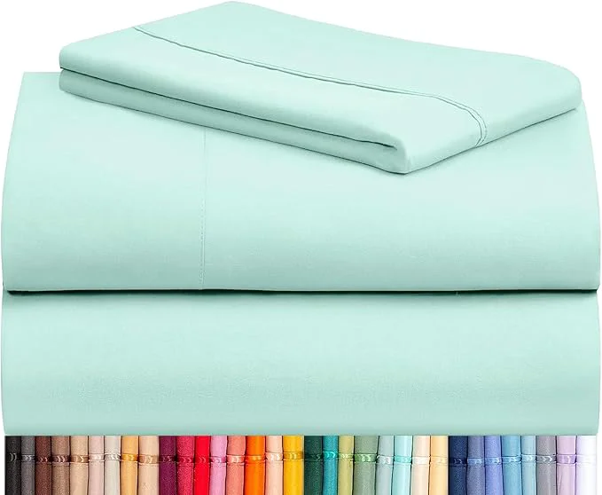 High-End LuxClub 3 PC Twin XL Sheet Set Deep Pockets Wrinkle Cooling Bed Sheets Hotel Bedding for Women Men Kids amp Teens Includes 1 Fitted Sheet 1 Flat Sheet and 1 Pillowcase-Silky Soft Aquamarine Trendy
