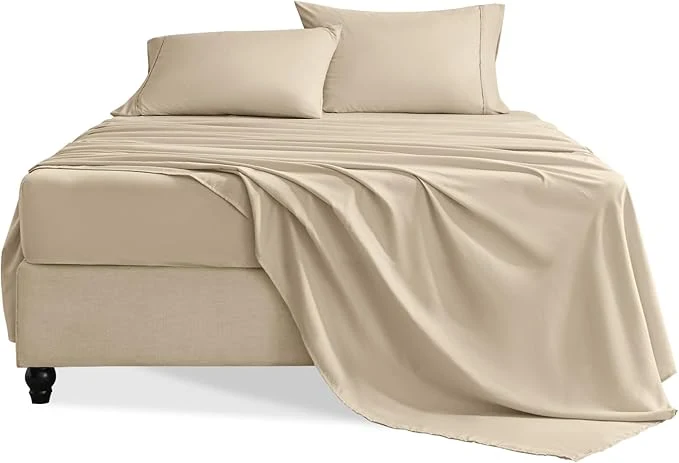 Proven Full Size Bed Sheets Set 4 Pieces Hotel Luxury Soft Microfiber Bed Sheets Set Up to 16 quot Deep Pockets Oeko-Tex Sheets with Elastic Breathable Wrinkle Beige Full Professional